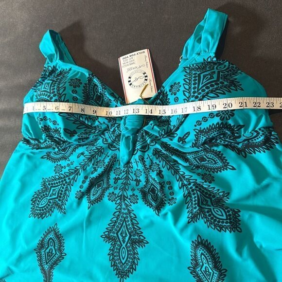 Women’s 2 Piece Plus Sized Swimsuit Tankini Adjustable Straps Size 24 NWT - Picture 4 of 14